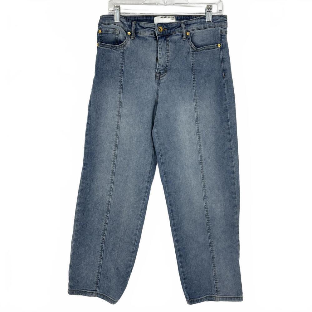 Anne Klein Straight Leg Women's Ankle Light Blue Jeans Size 10